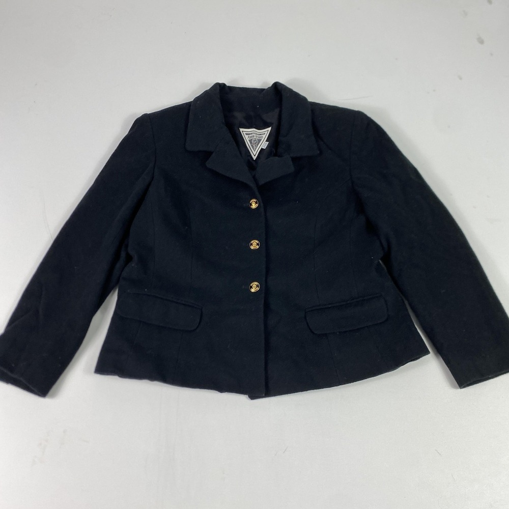 J.‎ Percy For Marvin Richards Blazer Womens 14 Black 100% Cashmere Short Lined